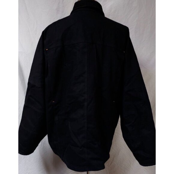 Timberland Pro Series Men XXL Black Lined Corduroy Collar Full Zip Canvas Coat - Picture 5 of 16